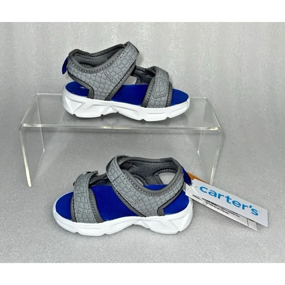 Carter's Tanis Shark Light Up Sandals Adjustable Straps Toddler Boys Size 6M NEW